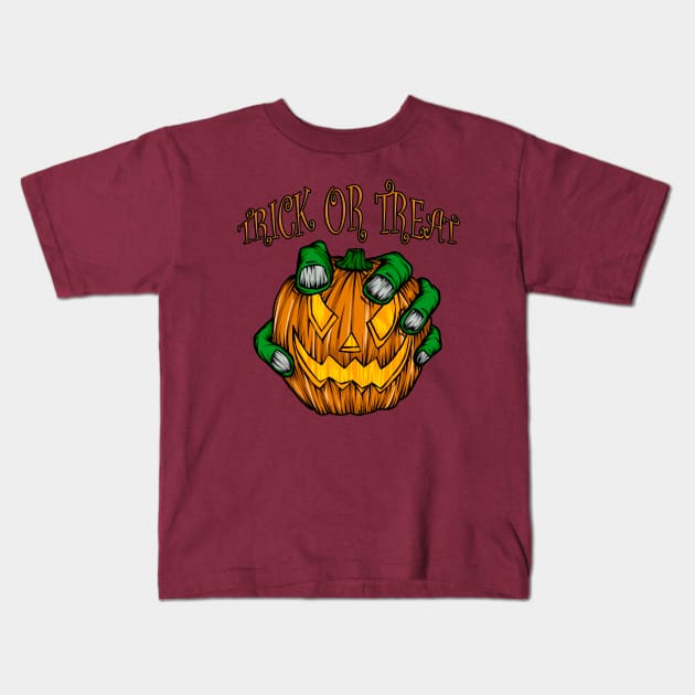 trick or treat Kids T-Shirt by Amartwork